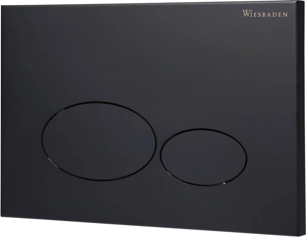 Saqu Oval bedieningspaneel mat zwart voor Geberit Sigma reservoir 12cm (UP320)