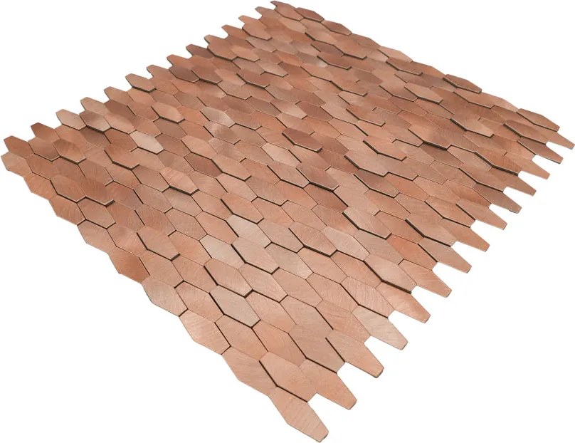 Zelfklevende Mozaïektegels Metaal | Picket 3D Zalm | 31×30 cm | Keuken, Bad & WC