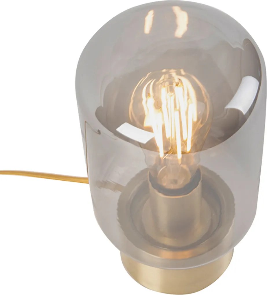 Design messing met smoke glas tafellamp - Bliss Cute