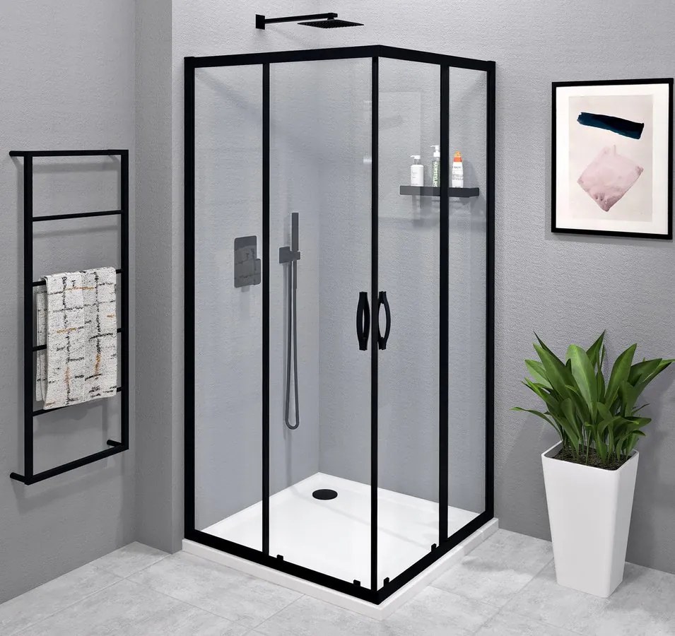 Gelco Sigma Simply Black vierkante douchecabine 100x100cm zwart