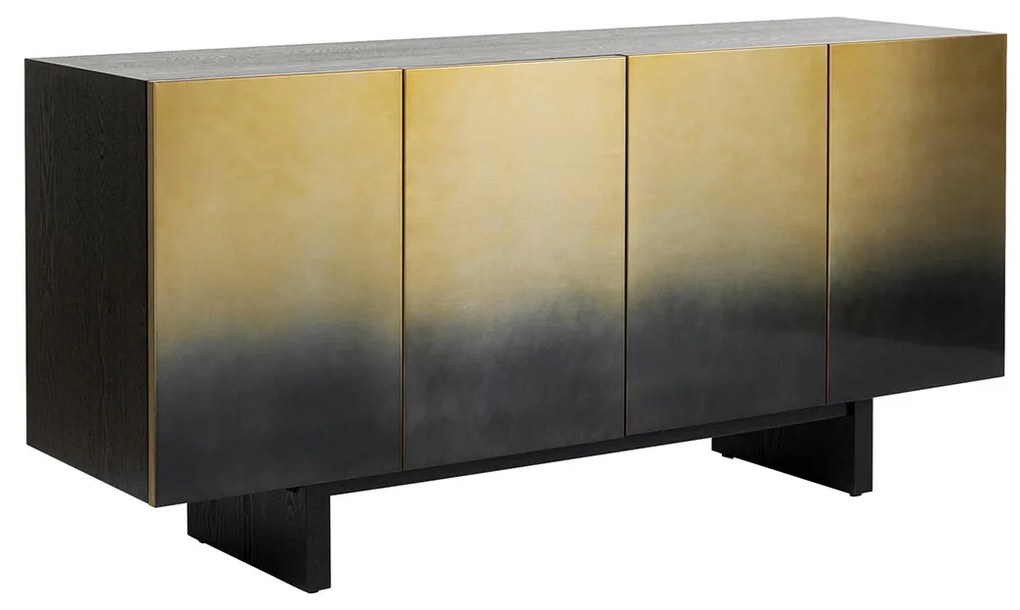 Dressoir Zwart Goud Staal - 160x45x78cm.