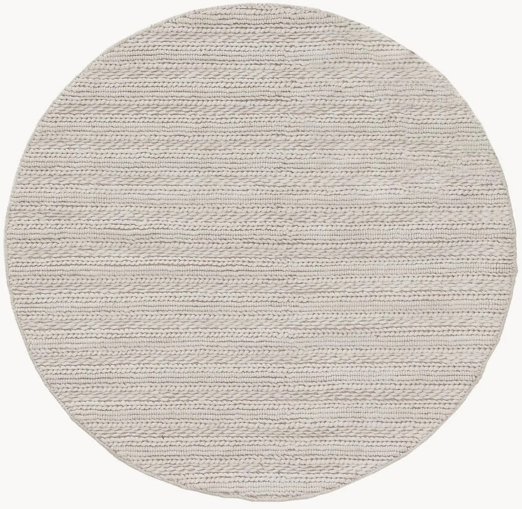 Rond wollen vloerkleed Dina, handgeweven