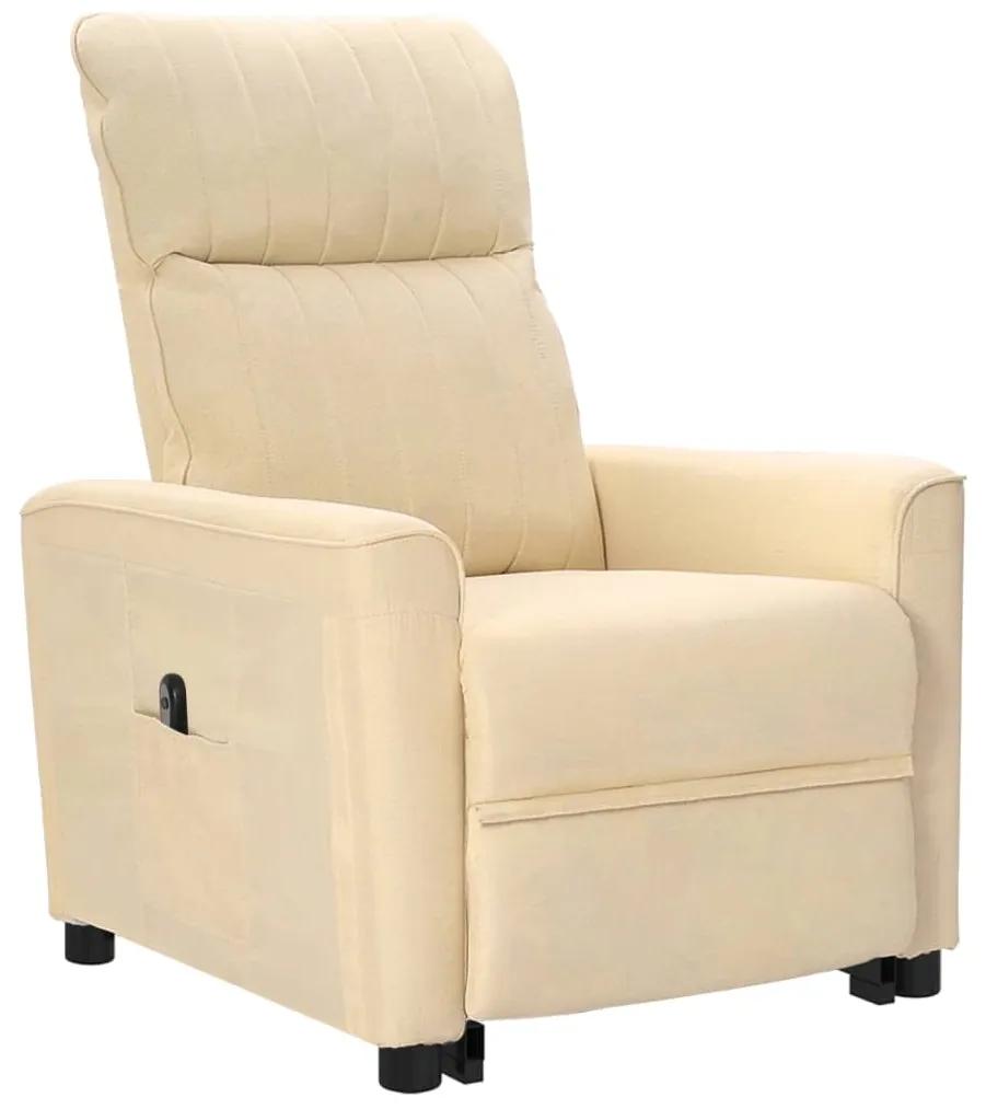 vidaXL Sta-op-stoel verstelbaar stof crèmekleurig