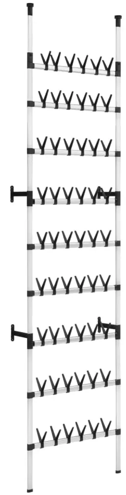 vidaXL Schoenenrek met stangen telescopisch aluminium