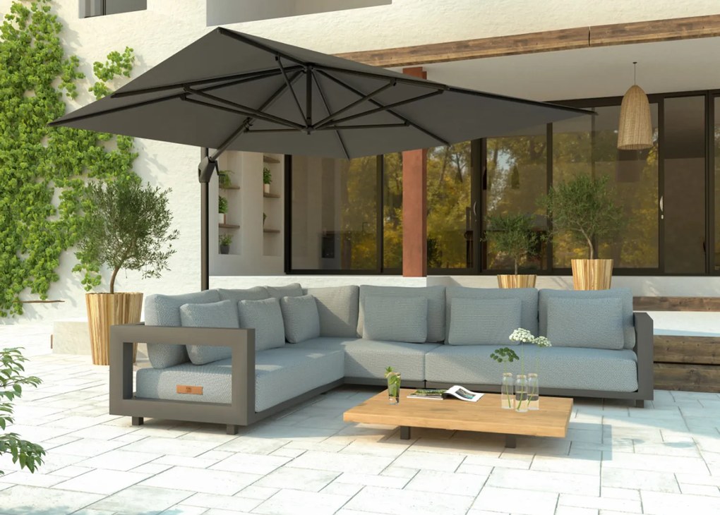 4 Seasons Outdoor Metropolitan loungeset links  Loungeset    houtkleur weerbestendig