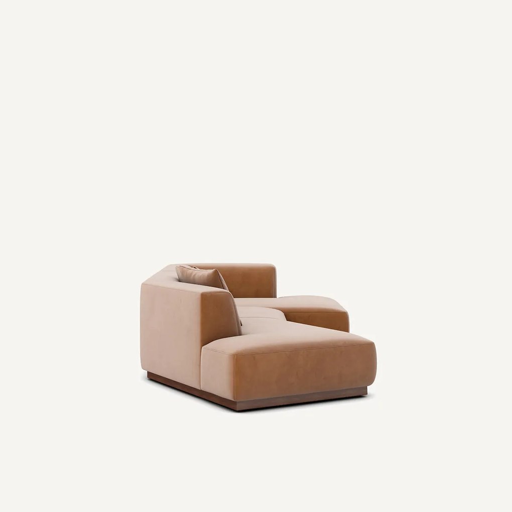 Rechter open hoekbank in fluweel, Jacopo