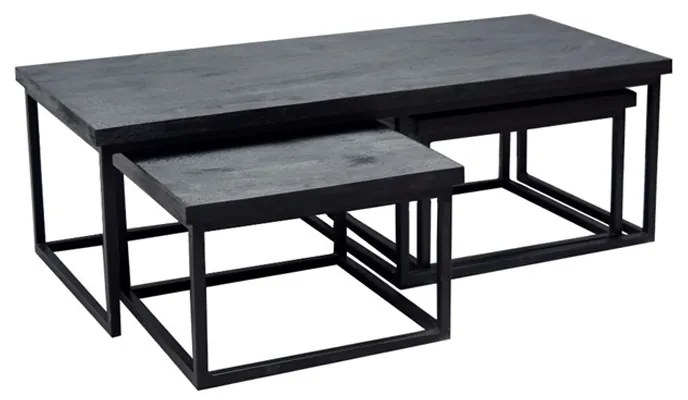 Zwarte Salontafelset Hout - 120 X 55cm.
