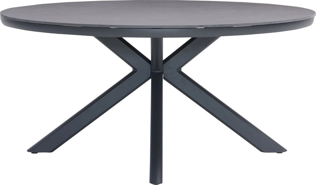 Cubanita dining tuintafel 158xH74 cm rond  aluminium keramiek antraciet