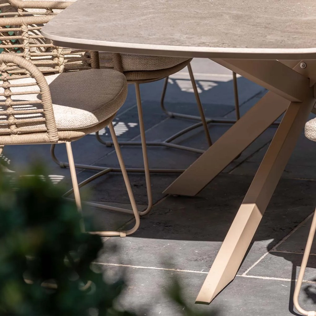 4 Seasons Fabrice tuinset 7-delig - Prado tuintafel 240x105 cm - ceramic sabbia latte