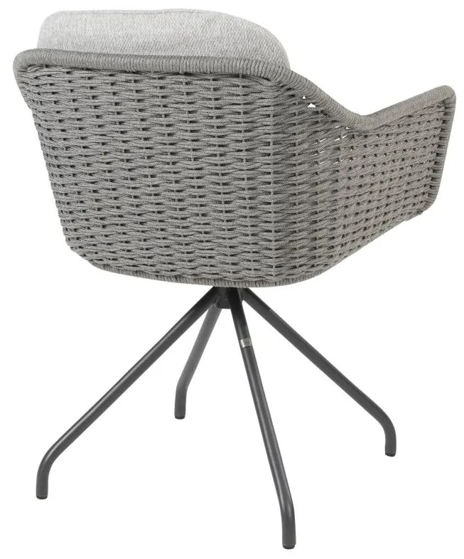 4 Seasons Outdoor Focus dining set silvergrey met Minerva tafel HPL blad dark grey 220 cm Tuinset antraciet weerbestendig