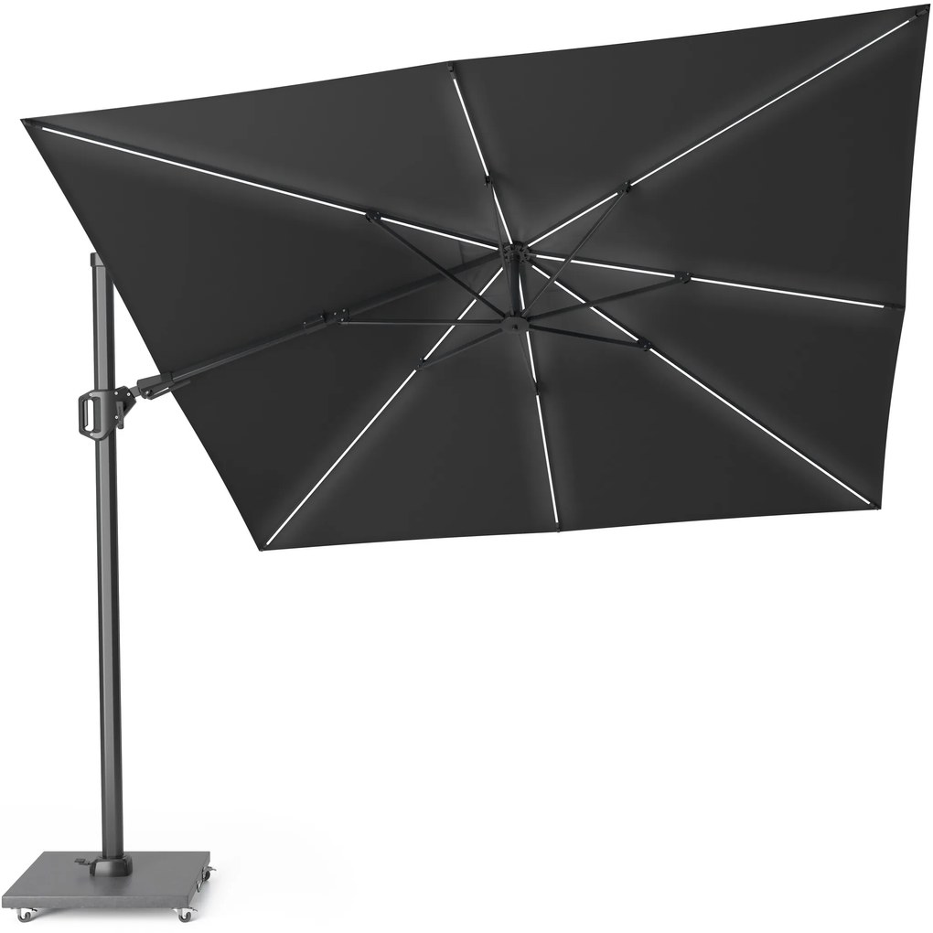Challenger T2 glow premium parasol 300x300 cm antraciet faded black