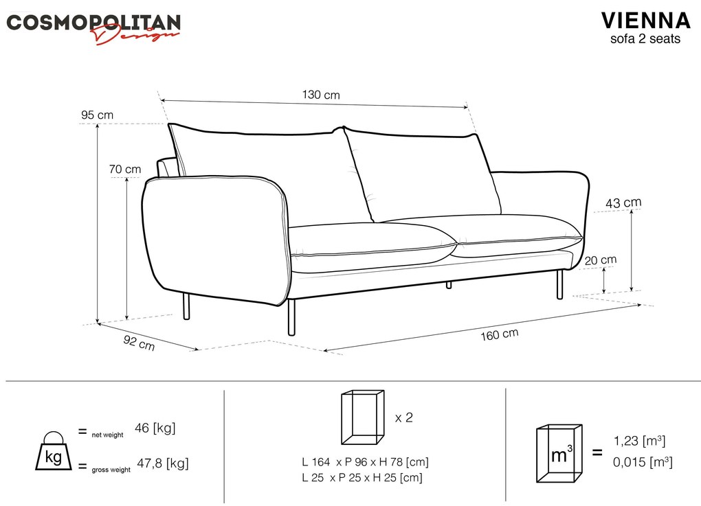 2-zitsbank Vienna bouclé | Cosmopolitan Design