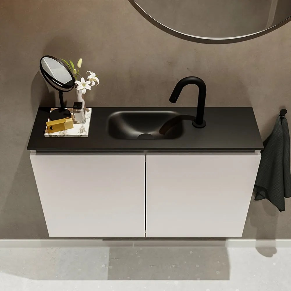 Mondiaz Ture 80cm toiletmeubel linen met wastafel urban midden 1 kraangat