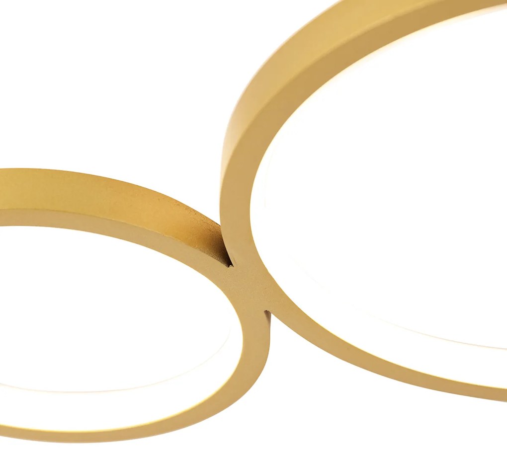 Plafondlamp goud incl. LED 3 staps dimbaar 4-lichts - Lupolo