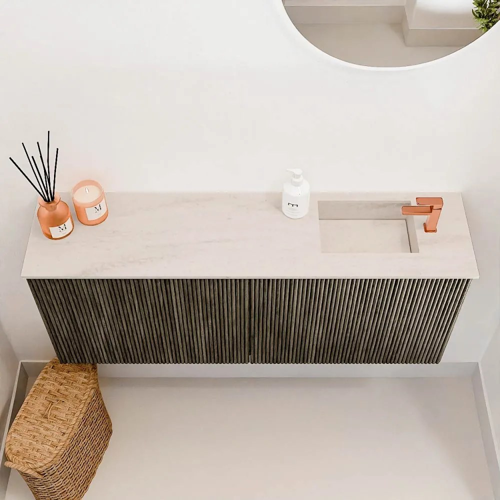 Mondiaz Joya DLux 100cm toiletmeubel shadow met wastafel faye rechts 1 kraangat meli