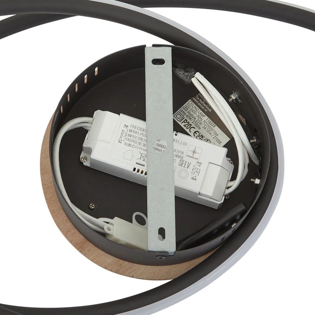 Design plafondlamp hout incl. LED 3-staps dimbaar - Rowan