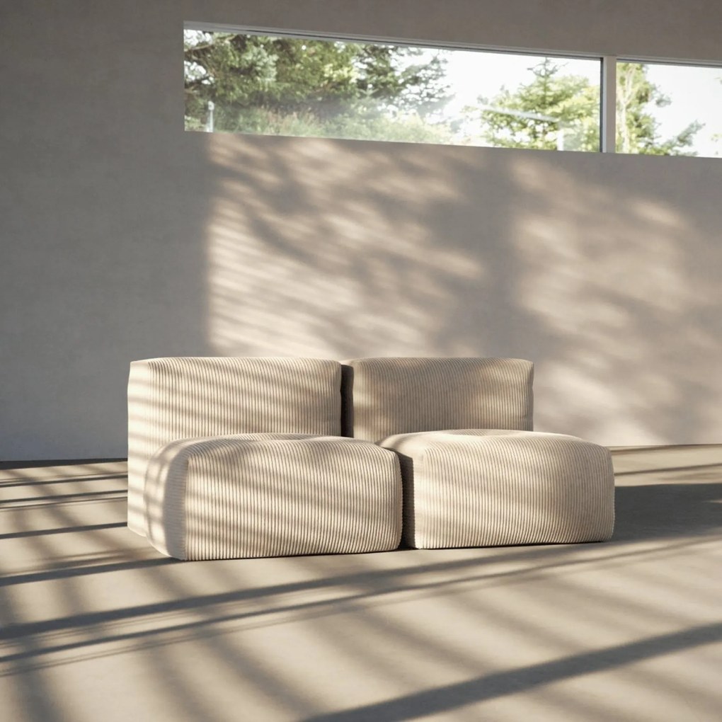 Soft Zitzak Indoor 2 Seater - Corduroy Beige