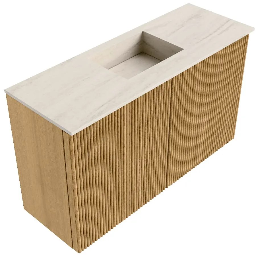 Mondiaz Joya DLux 70cm toiletmeubel oak met wastafel faye midden zonder kraangat meli