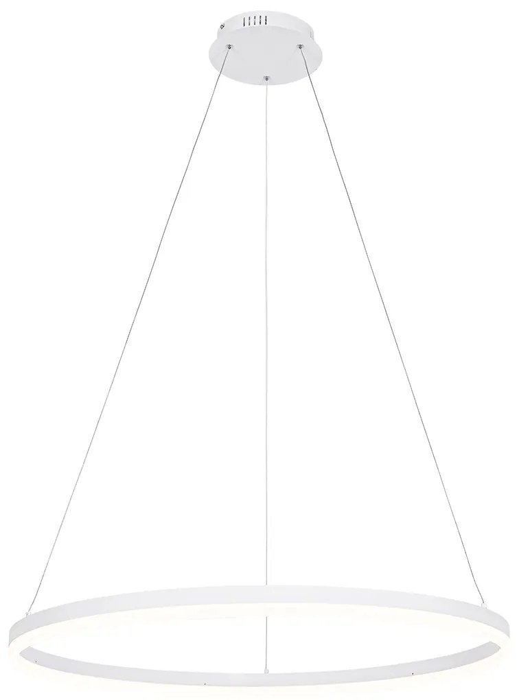 Design hanglamp wit 80 cm incl. LED 3-staps dimbaar - Anello Modern rond Binnenverlichting Lamp