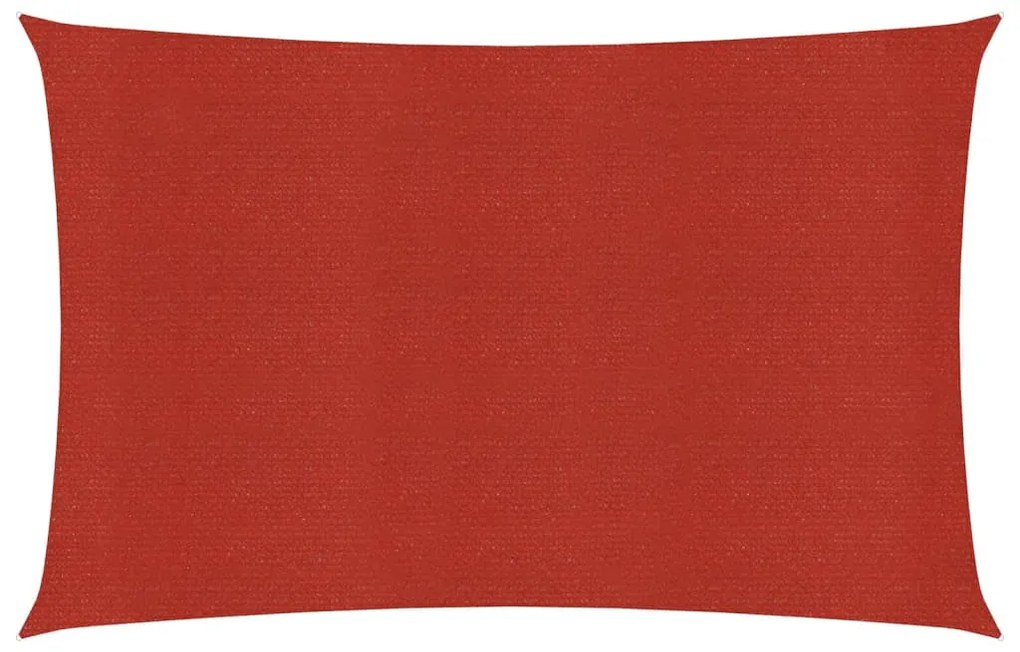 vidaXL Zonnezeil 160 g/m² 2x5 m HDPE rood