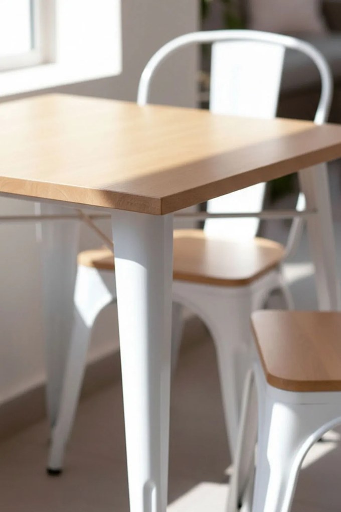 Torix Vierkante Tafel Natuurlijk Hout 70 cm