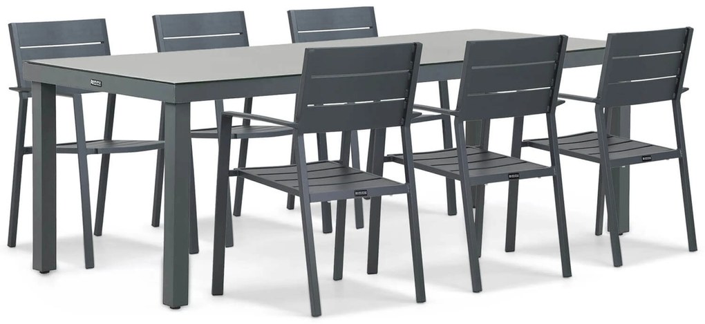 Tuinset 6 personen 220 cm Aluminium Grijs Lifestyle Garden Furniture Stella/Porto