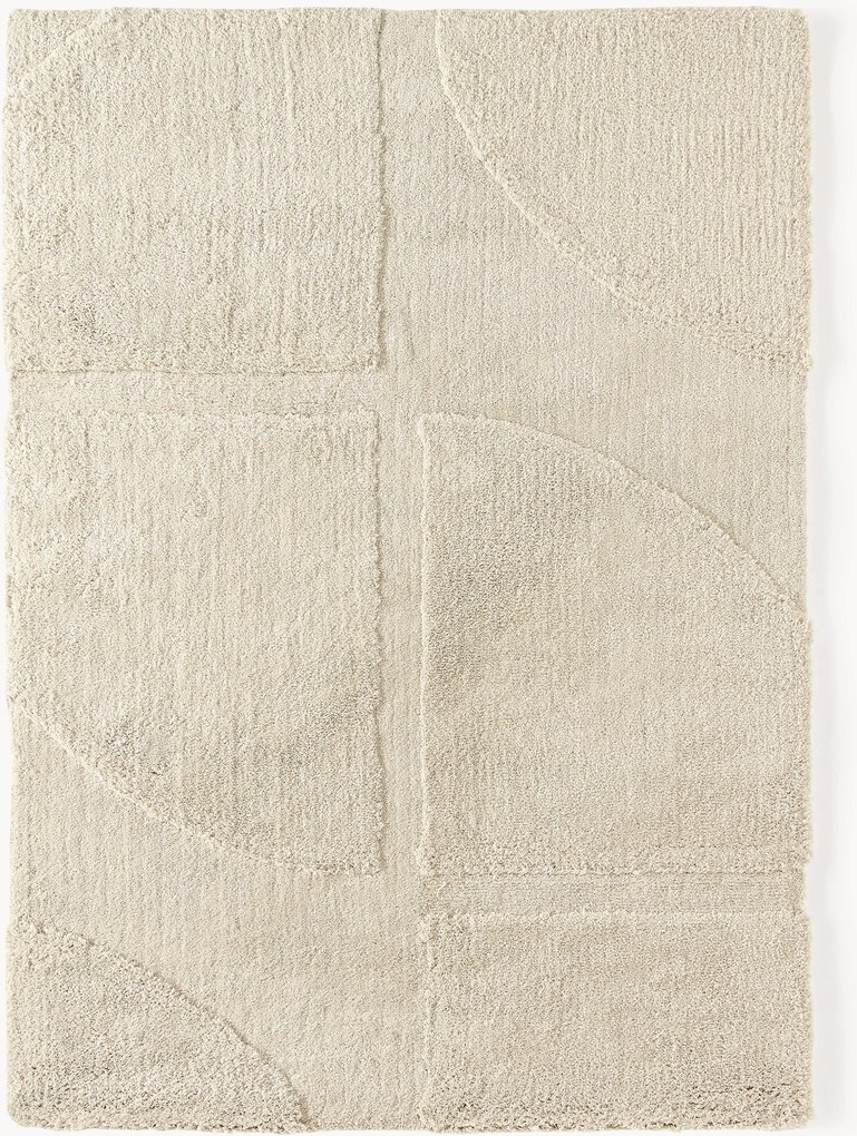 Pluizig hoogpolig vloerkleed Jade met een verhoogde hoog-laag structuur