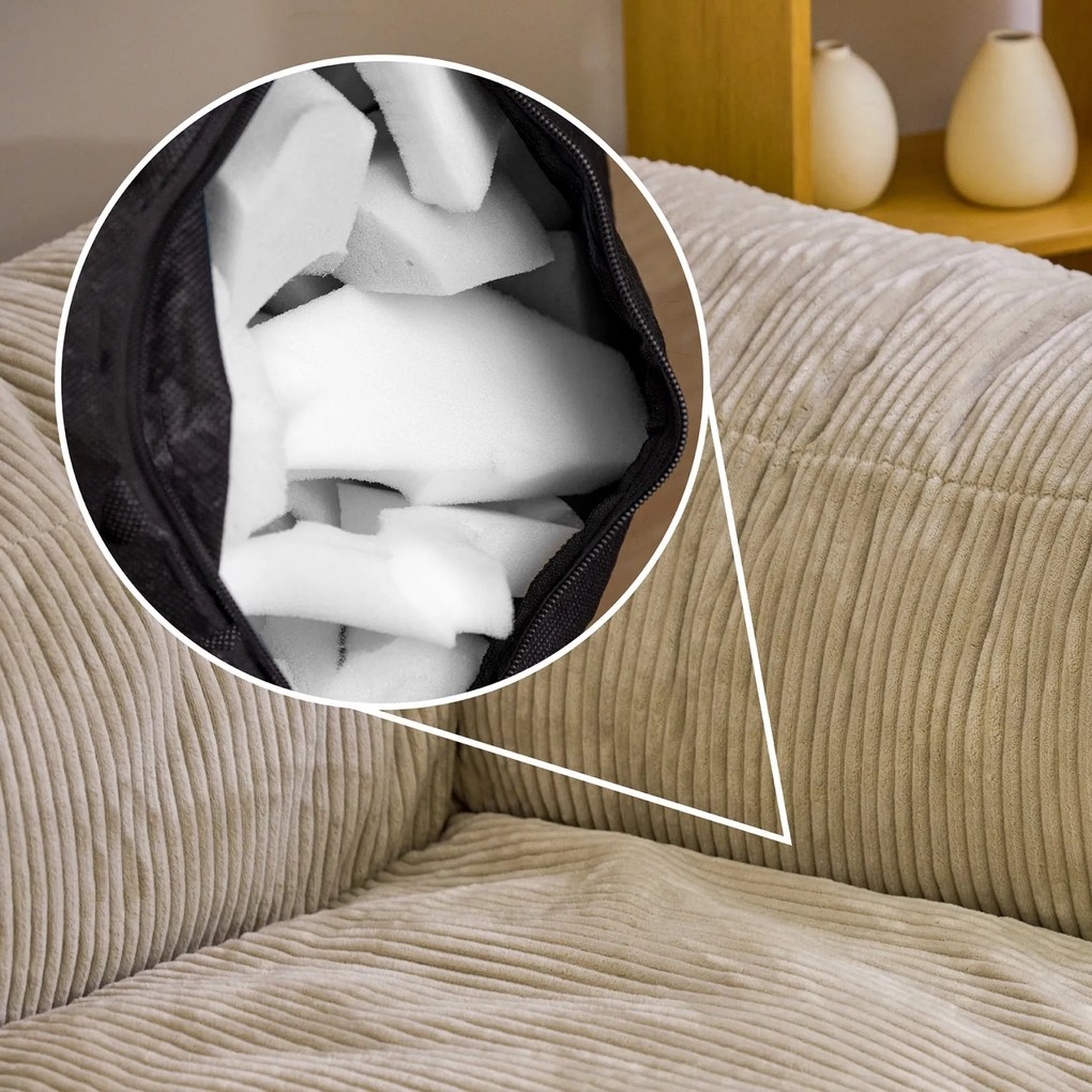 Zen Modulaire Zitzak Corduroy - 3-delig - Stone