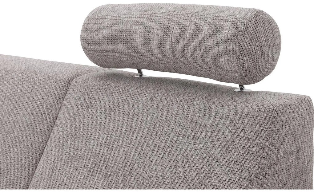 Goossens Basic Hoekbank Helsinki Incl. Hoofdsteun bruin, stof, 2-zits, modern design met ligelement links