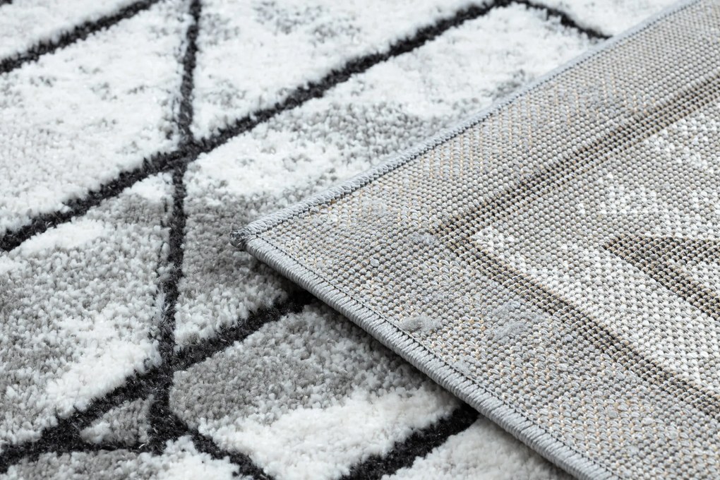 Tapijt modern COZY Lina, geometrisch - Structureel, twee poolhoogte , grijs