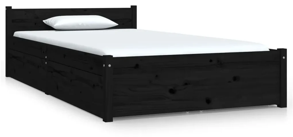 vidaXL Bedframe met lades zwart 90x190 cm 3FT Single
