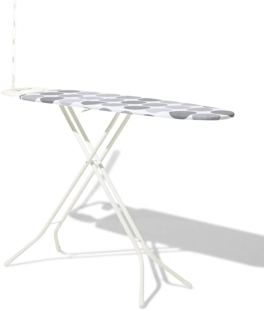 HEMA Strijkplank 120x38x75-97cm Met Overtrek Grijze Cirkels