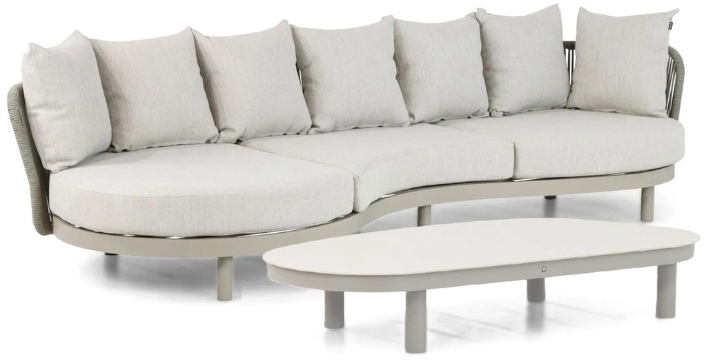 Loungeset tuin 3 personen Aluminium/rope Taupe Hartman Bjorn/Bario
