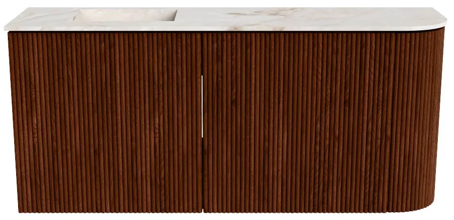 Mondiaz Joya DLux 90cm toiletmeubel ronding rechts ruby met wastafel faye links zonder kraangat frappe