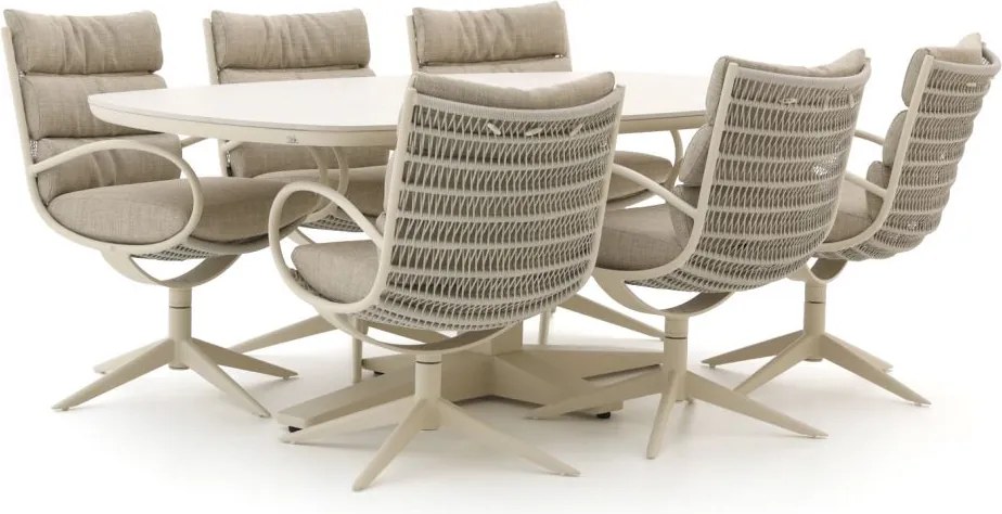 Diningset Apple Bee | 6 personen | Tuinset sintered stone | 7-delig | Kees Smit Tuinmeubelen