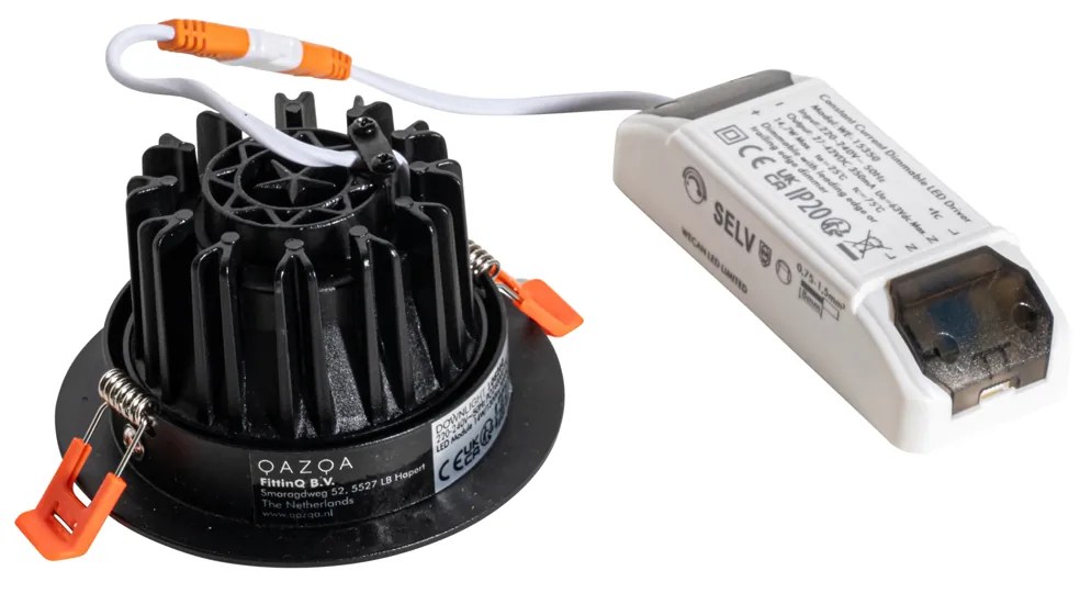 Inbouwspot zwart 9,5cm incl. LED 1300 lm dimbaar IP65 - Gaius