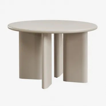 Ronde Eettafel Ø120 Cm In Mdf Loulou Tapioca Beige - Sklum