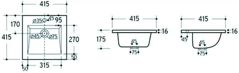 Comad Aruba Craft badkamermeubel 40cm met witte wastafel en kraangat eiken