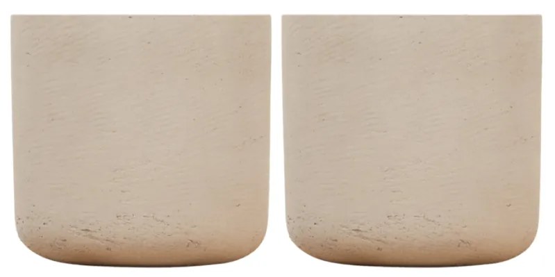 2x Pot Charlie beige washed