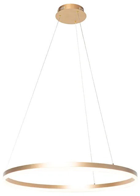 Design hanglamp goud 60 cm incl. LED 3-staps dimbaar - Anello Design rond Binnenverlichting Lamp