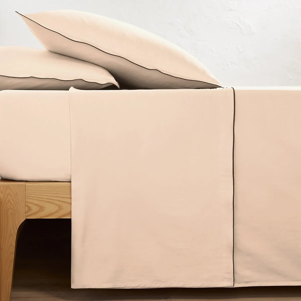 Hoeslaken van 118 draden gewassen katoensatijn, Victor uni