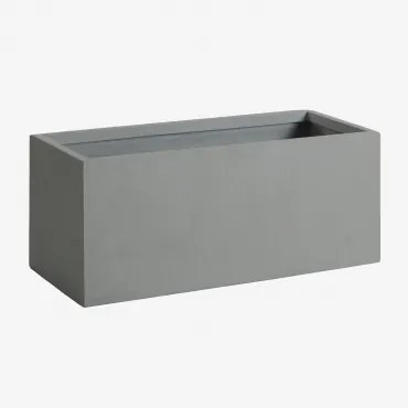Rechthoekige Buitenbloempot Van Cement Sergio Grijs – Koel & 100 X 40 X 40 Cm - Sklum