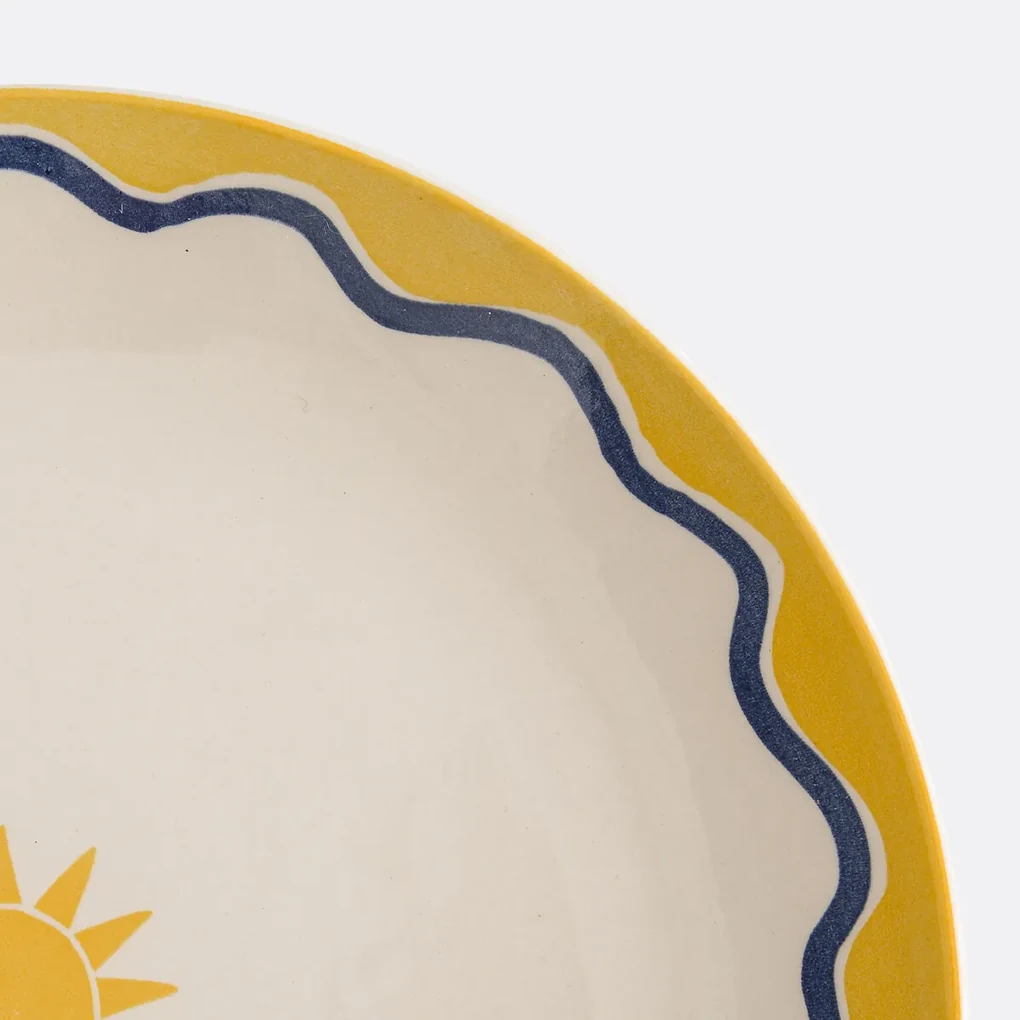 Set van 4 platte borden in aardewerk met motief, Olympe