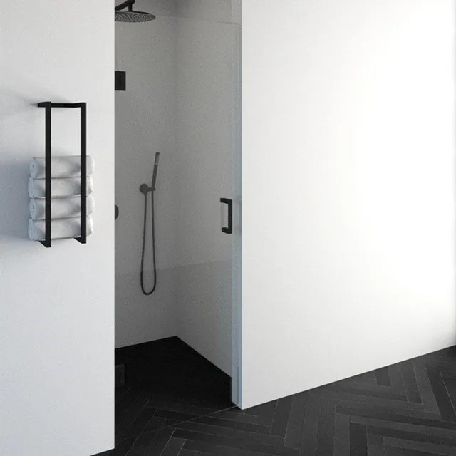BRAUER Void nisdeur helder glas 70x200 omkeerbaar incl. glascoating mat zwart GS-VON1H70200MZ