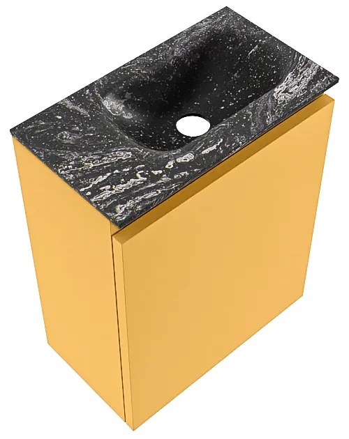 Mondiaz Ture DLux toiletmeubel 40cm ocher met wastafel lava rechts zonder kraangat