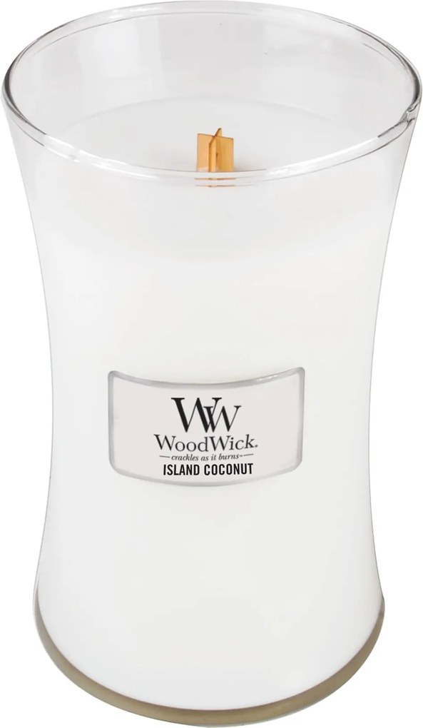 WoodWick geurkaars - Large Hourglass - Island Coconut