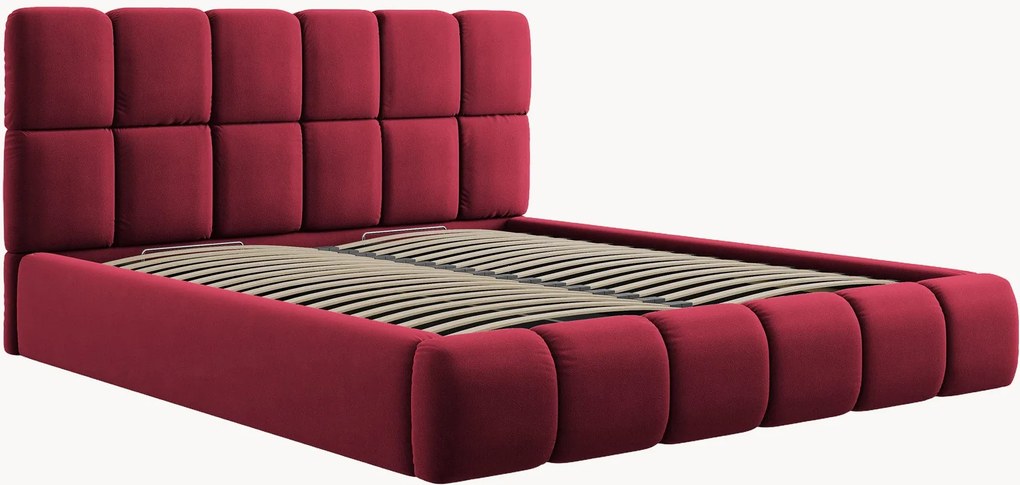 Gestoffeerd bed Tropea met fluweellook en opbergruimte