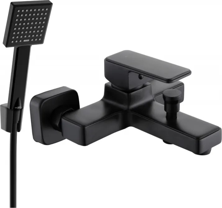 Mexen Cetus R45 badkraan met doucheset, zwart - 74433R45-70