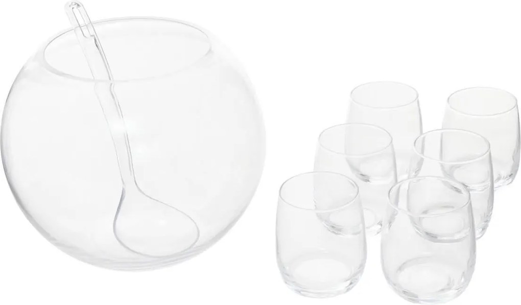 Secret de Gourmet Sangria en Punch Bowl Set - 8-Delig - Glas - Inclusief 6 Glazen