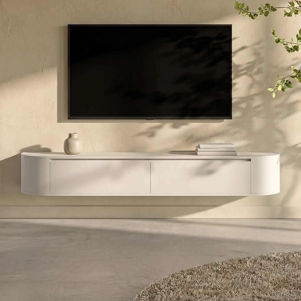 Zwevend TV-meubel Beige 180 Cm - 180x32x30cm.